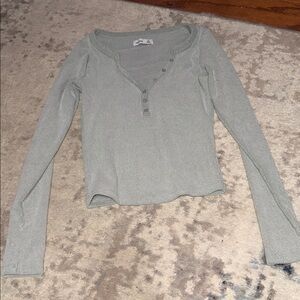 HOLLISTER size XS Women's Gray Long Sleeve Top